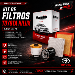 kit de filtros para toyota hilux 2.8 2.4
